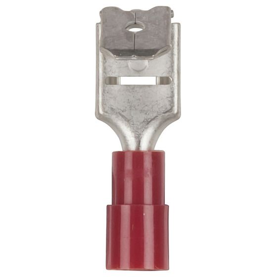 Jaycar Piggy Back Female Spade Connectors, Red (Positive), Pack of 8