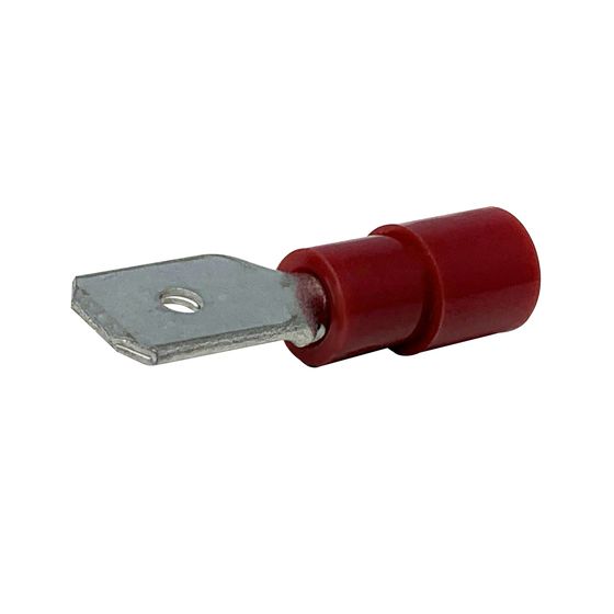 Jaycar Male Spade Connectors, Red (Positive), Pack of 100