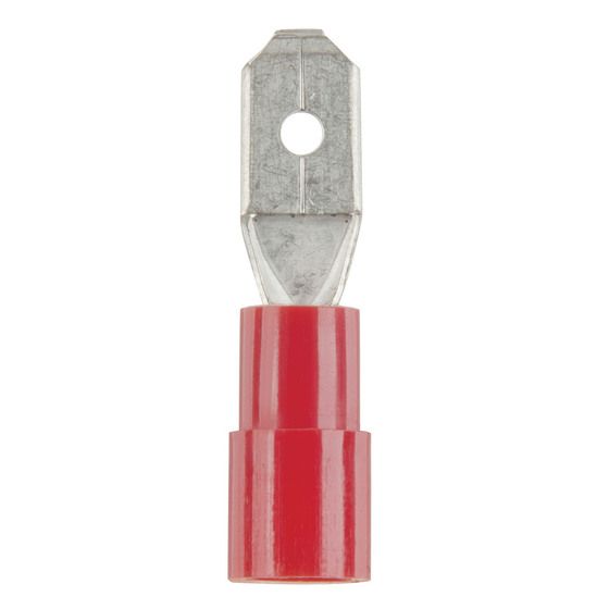 Jaycar Mini Male Spade Connectors – Red – Pack of 8 (PT4518)