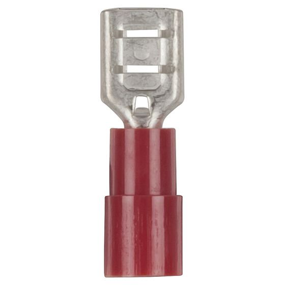 Jaycar Mini Female Spade Connectors – Red, Pack of 8