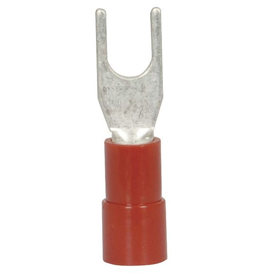 Jaycar Forked Crimp Connector 3.7mm – Red, Pack of 100