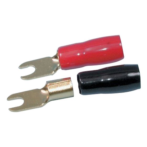 RED AND BLACK FORKED SPADE TERMINALS - PACK