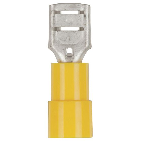 Jaycar Female Spade Connector - Yellow - Pack of 8