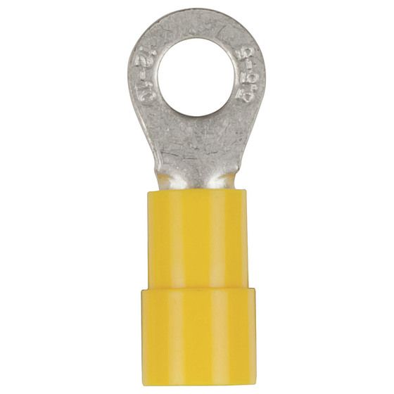 Jaycar Eye Terminal Connector, Yellow, 6.6mm Cable Entry, AWG 12-10 Wire, Pack of 8