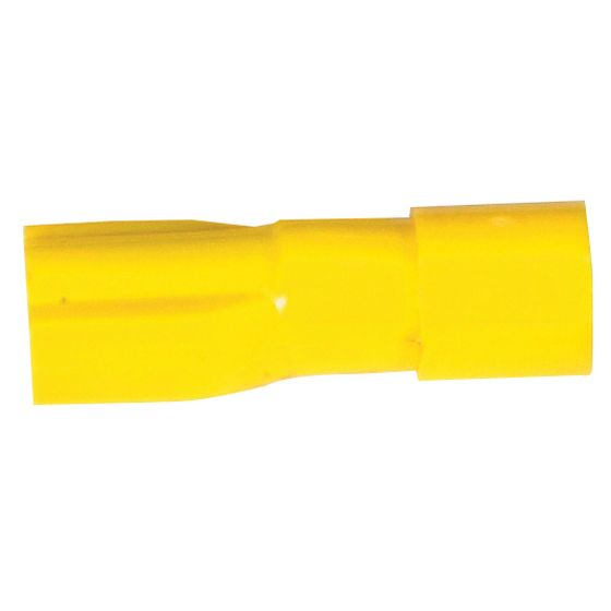Jaycar Fully Insulated Female Spade Connectors – Yellow – Pack of 50 (AWG 12–10)