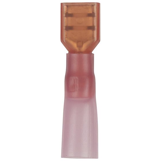 Jaycar Fully Insulated Female Spade Quick Connector – Red – Pack of 8 – Self-Sealing Heatshrink