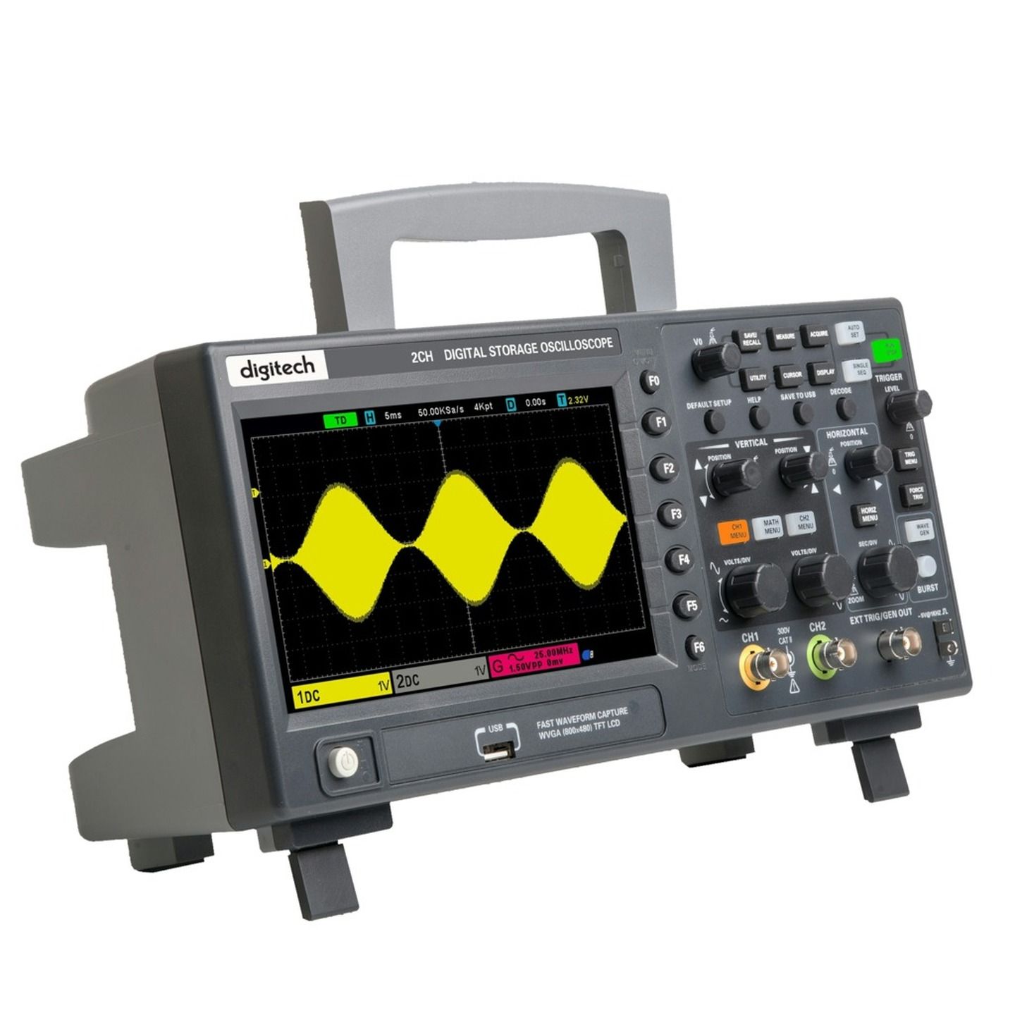 Digitech 100MHz Digital Oscilloscope with 8M Memory Depth