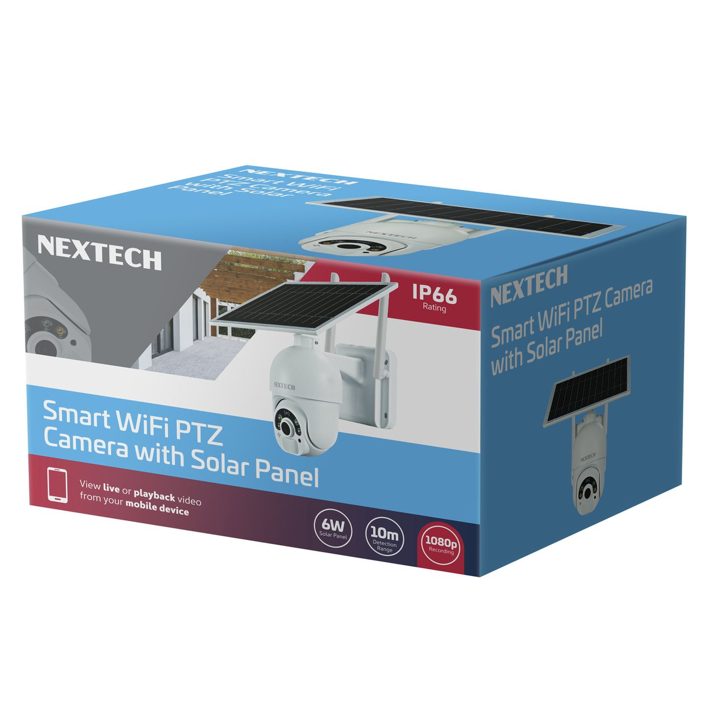 Nextech 1080p Battery powered PTZ Smart Wi-Fi Camera with Solar Panel