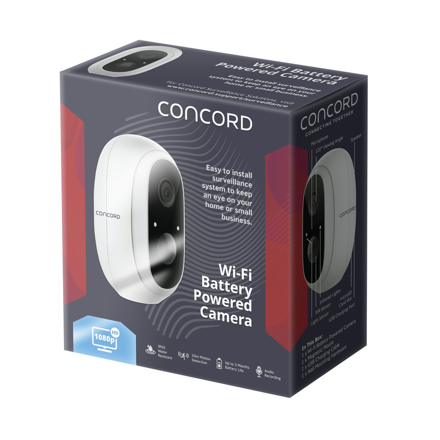 Concord 1080p Battery powered Wi-Fi Battery Camera