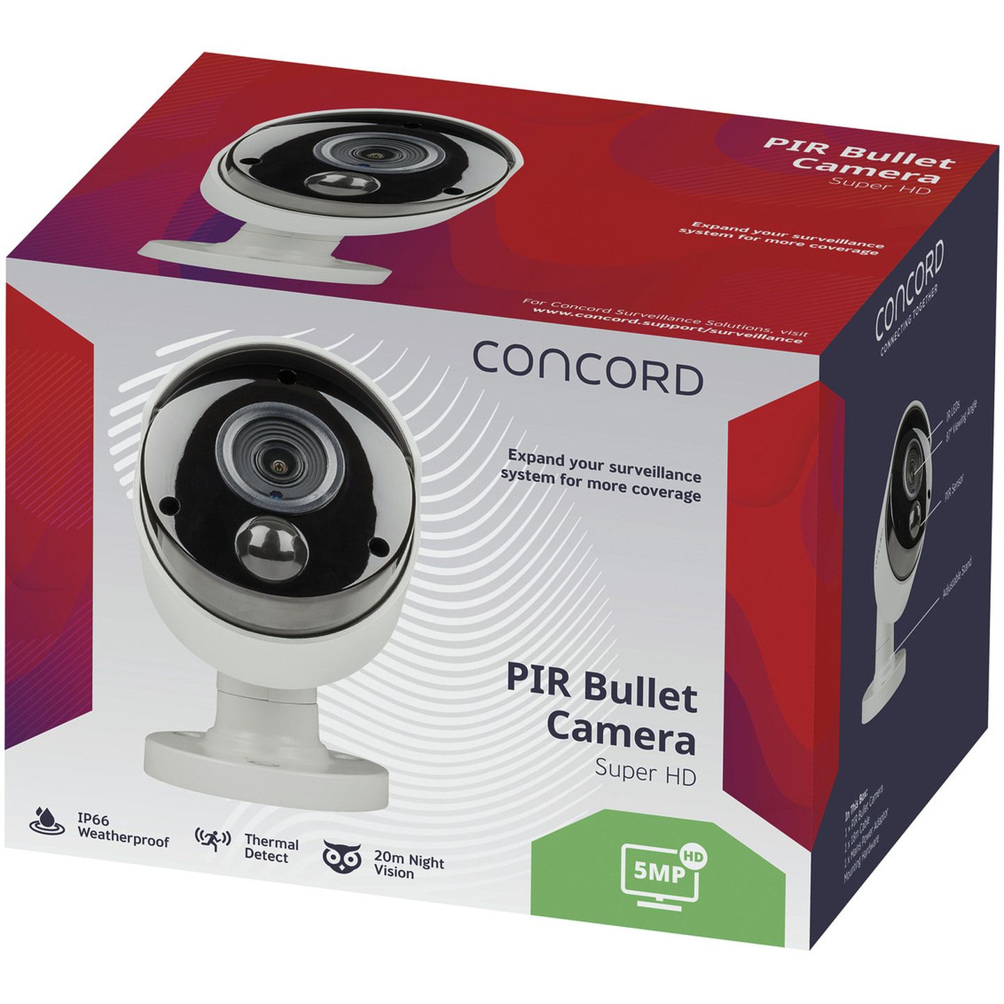 Concord 5MP AHD BNC PIR Bullet Camera