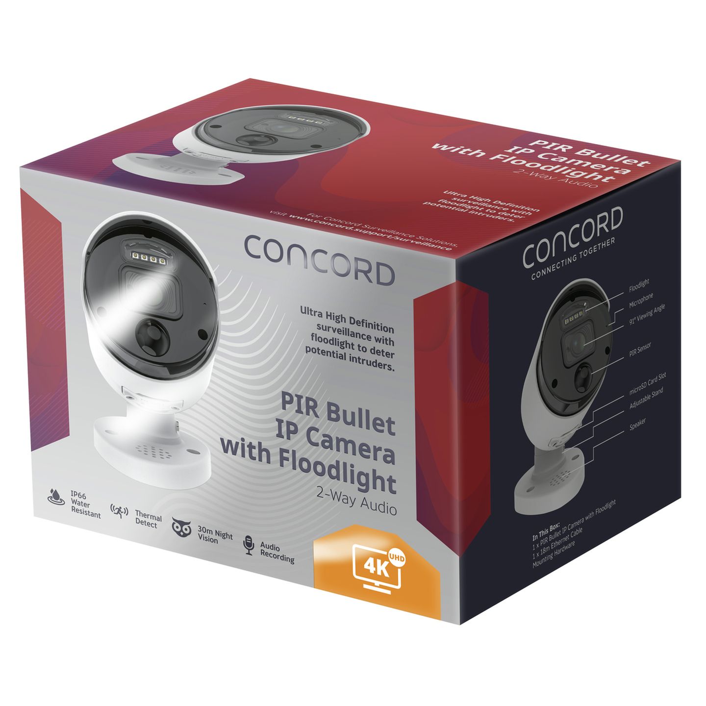 Concord 4K NVR PIR Bullet Camera with Floodlight