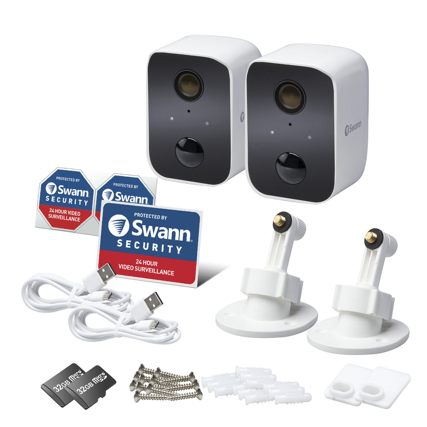 Swann 1080p Battery powered Wi-Fi TVI PIR 2 Pack Cameras SWIFI-CORECAMPK2