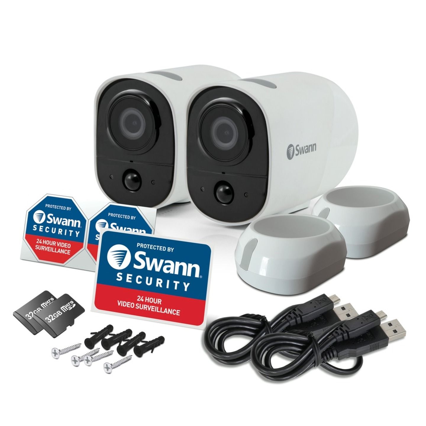 Swann Xtreem Wire-Free Security Camera w 32GB Card - WiFi IP Digital still image video camera - 2 Pack SWIFI-XTRCM32G2PK-GL