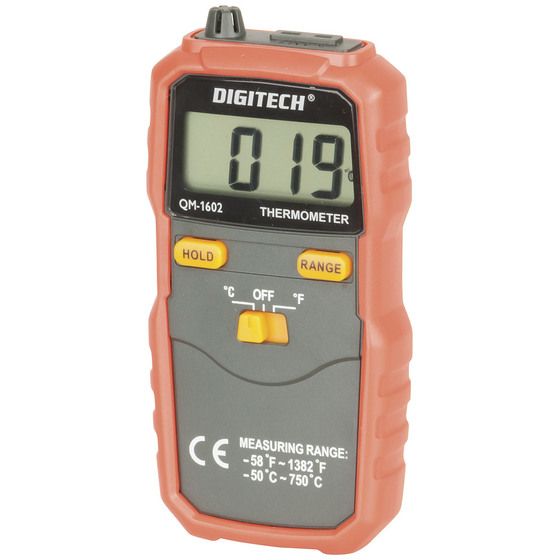 Jaycar Digital Thermometer with K-Type Thermocouple | -50 to 750°C Pocket Thermometer with Hold Function