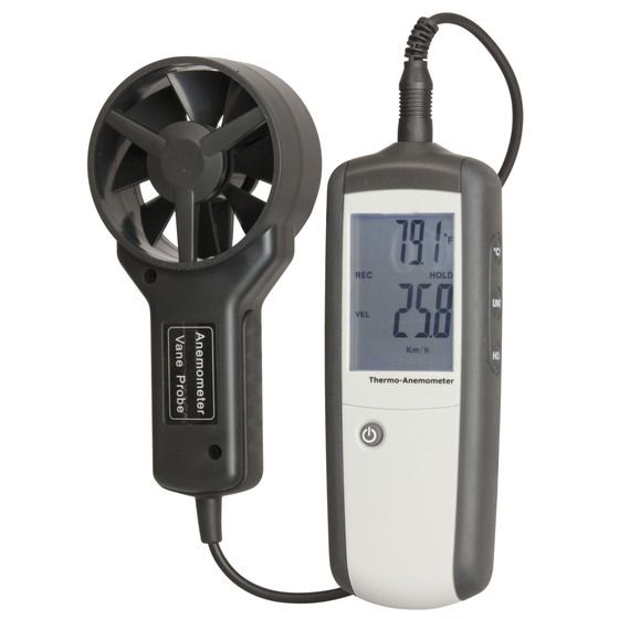 HAND-HELD ANEMOMETER WITH SEPARATE SENSOR