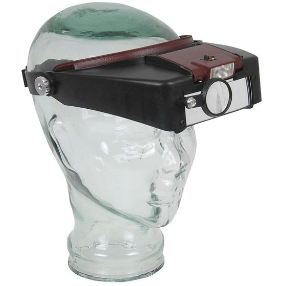 LED Headband Magnifier – 1.5x to 10x Hands-Free with Rotating Light