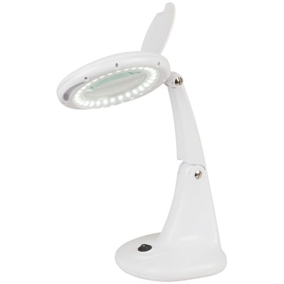 Jaycar LED Illuminated Desktop Magnifier – 100mm 3-Dioptre Lens, 30 LEDs, Adjustable Stand