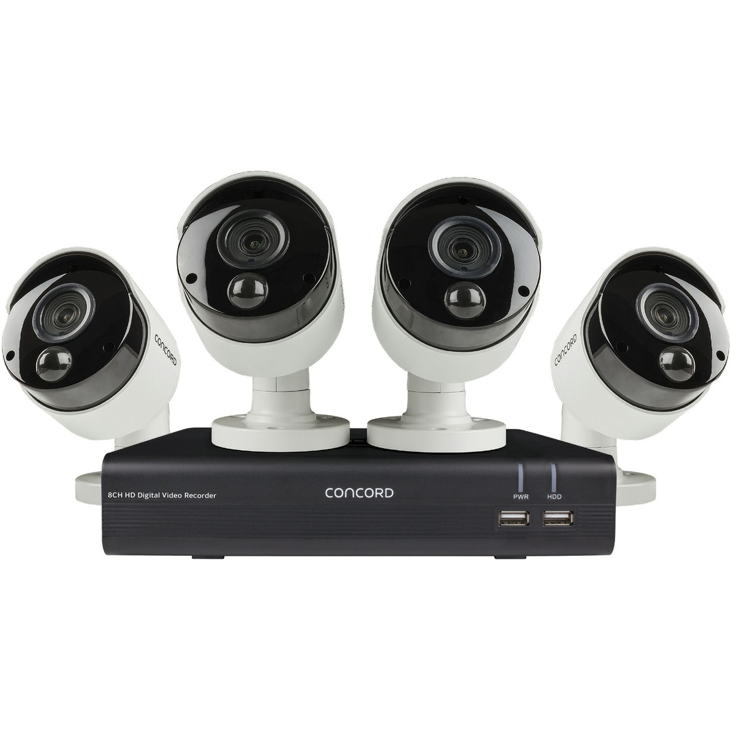 Concord 8CH AHD DVR Kit with 4 x 1080p PIR Bullet Cameras v2