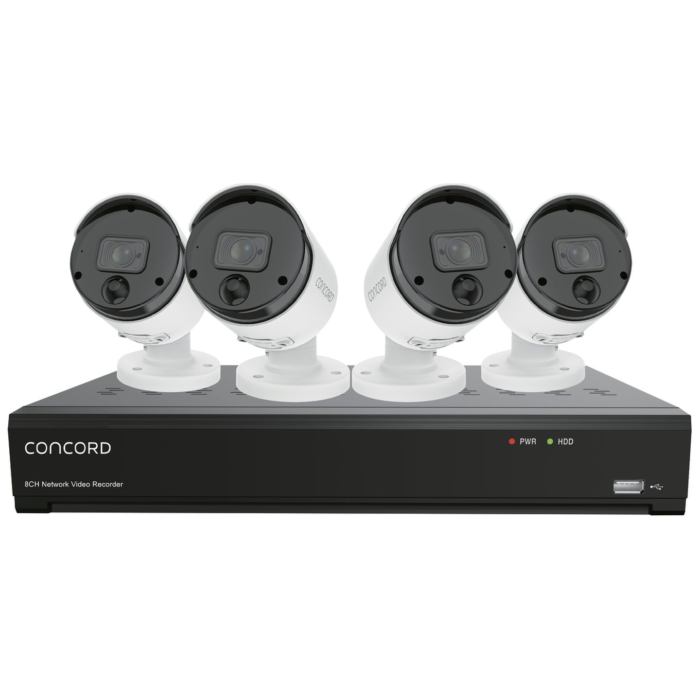 Concord 8CH 4K NVR Kit with 4 x 5MP Bullet Cameras