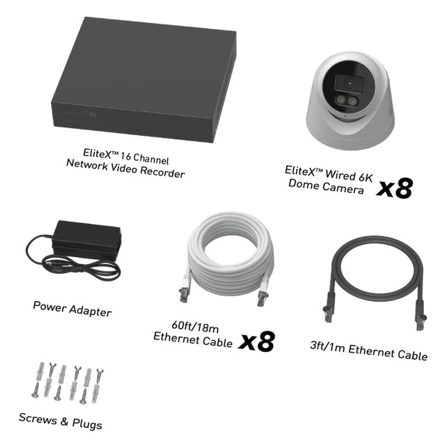 Swann EliteX 16 channel 8 Dome 6K NVR Kit