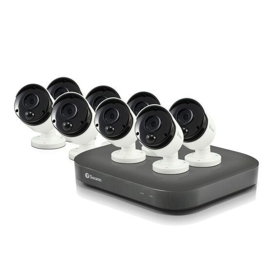 Swann 8-Channel 4K DVR Kit with 8× 4K PIR Bullet Cameras