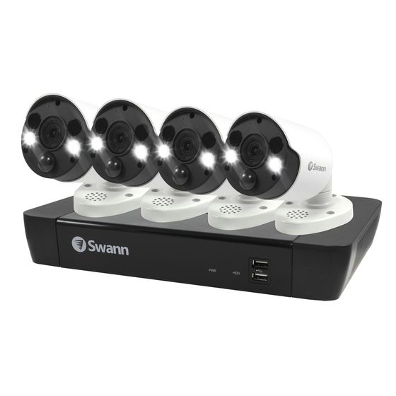 Swann 8-Channel 4K NVR Kit with 4x PIR Spotlight Bullet Cameras (SWNVK-886804FB)