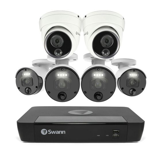 SWANN 8CH 4K NVR Kit – 4× PIR Bullet + 2× PIR Dome Cameras | SWNVK-876804B2D