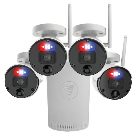 SWANN 4CH 4K Wireless Wi-Fi NVR Base – 4× Sensor & Siren Cameras | SWNVK-800KH4
