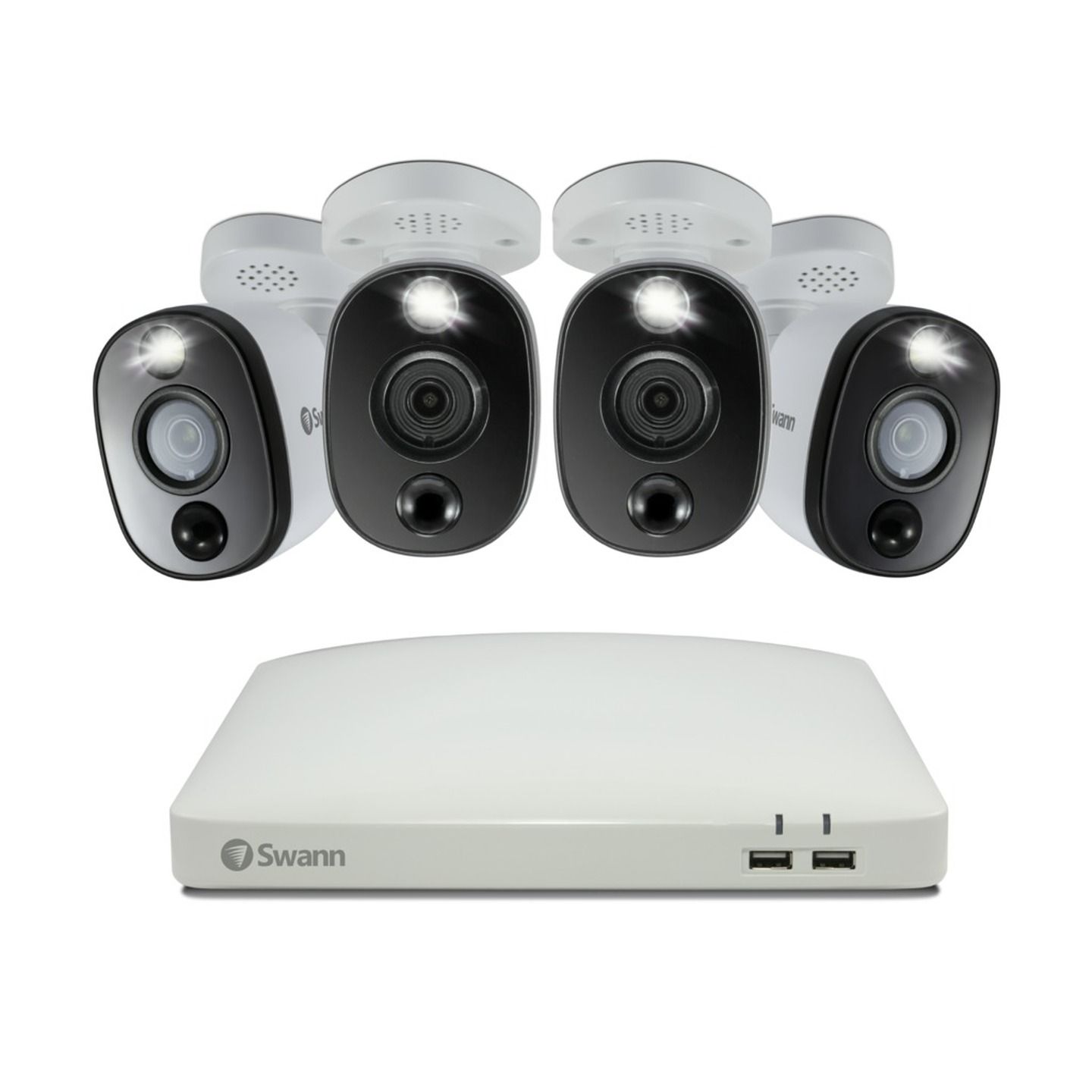 Swann 4CH 4K DVR Kit with 4 x 4K PIR Bullet Cameras with LED SWDVK-45680W4WL