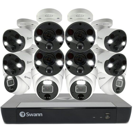 Swann 16CH 6K NVR Kit – 8× Spot Light Bullet + 4× Dome Cameras | SWNVK-1690008FB4D