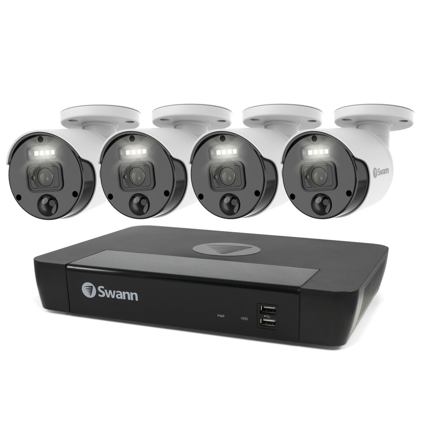 Swann 8 CH 4K NVR Kit with 4 x 4K PIR Bullet Cameras SWNVK-876804