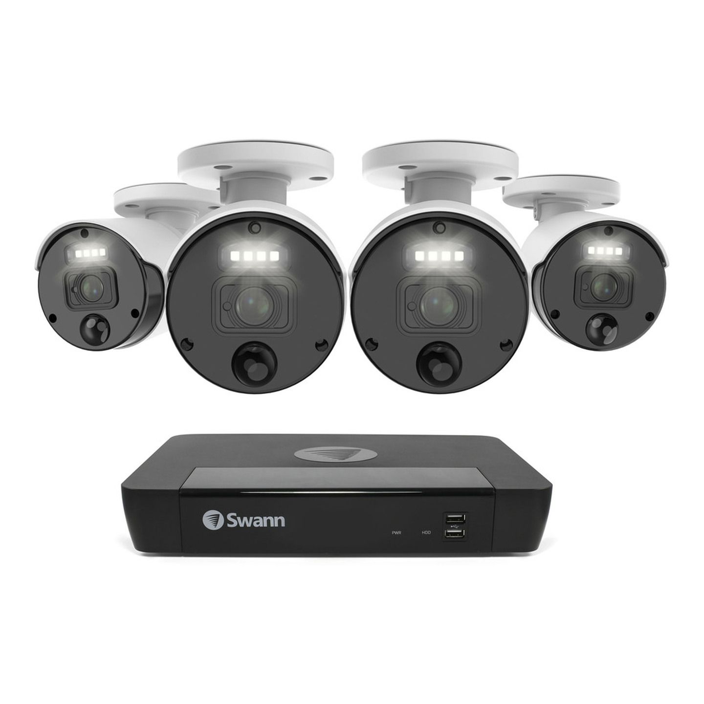 Swann 8 CH 4K NVR Kit with 4 x 4K PIR Bullet Cameras SWNVK-876804