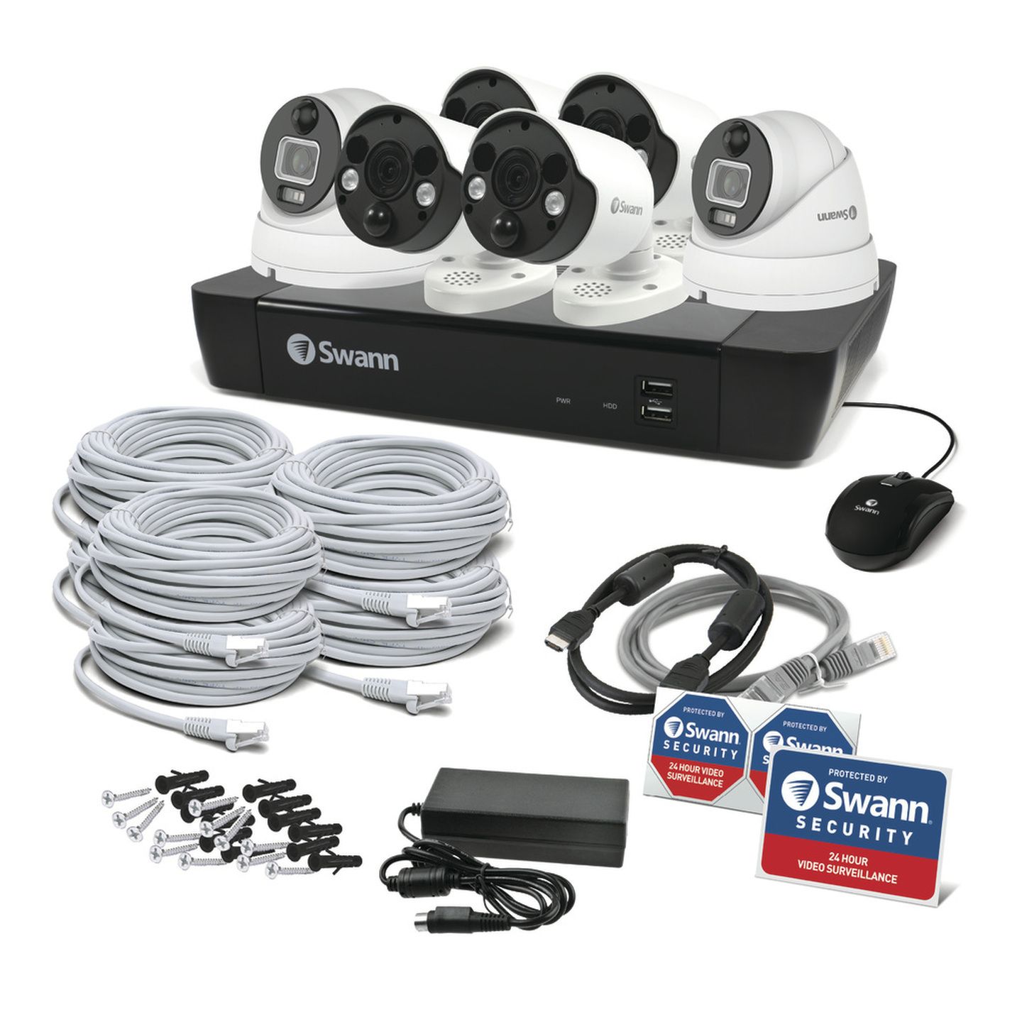 Swann 8CH 6K NVR Kit with 4 x 6K PIR Bullet Cameras 2 x 6K PIR Dome Cameras SWNVK-890004FB2D