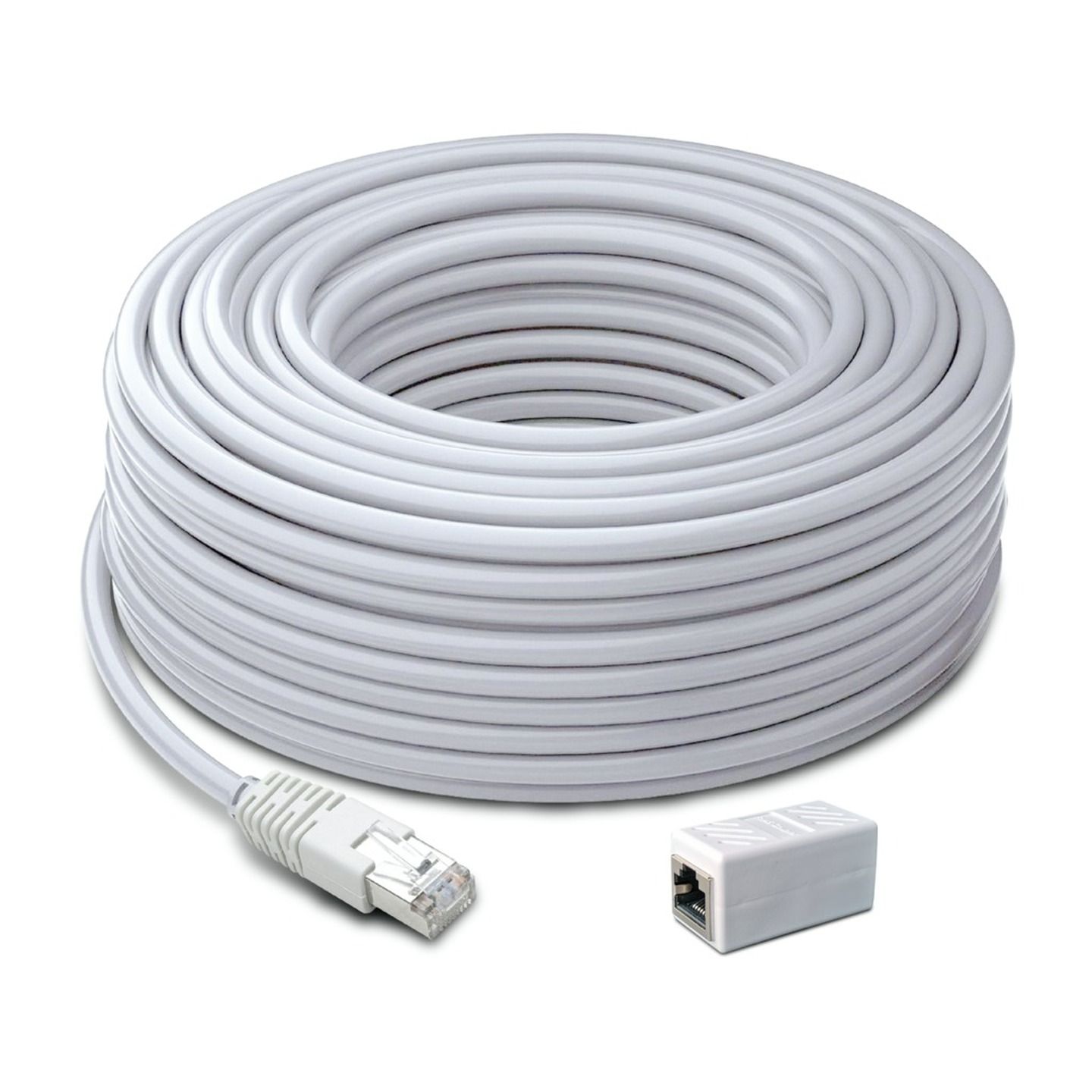 Swann UL Rated 30m / 100ft CAT5e Ethernet Extension Cable w Extension Adapter SWNHD-30MCAT5E-GL