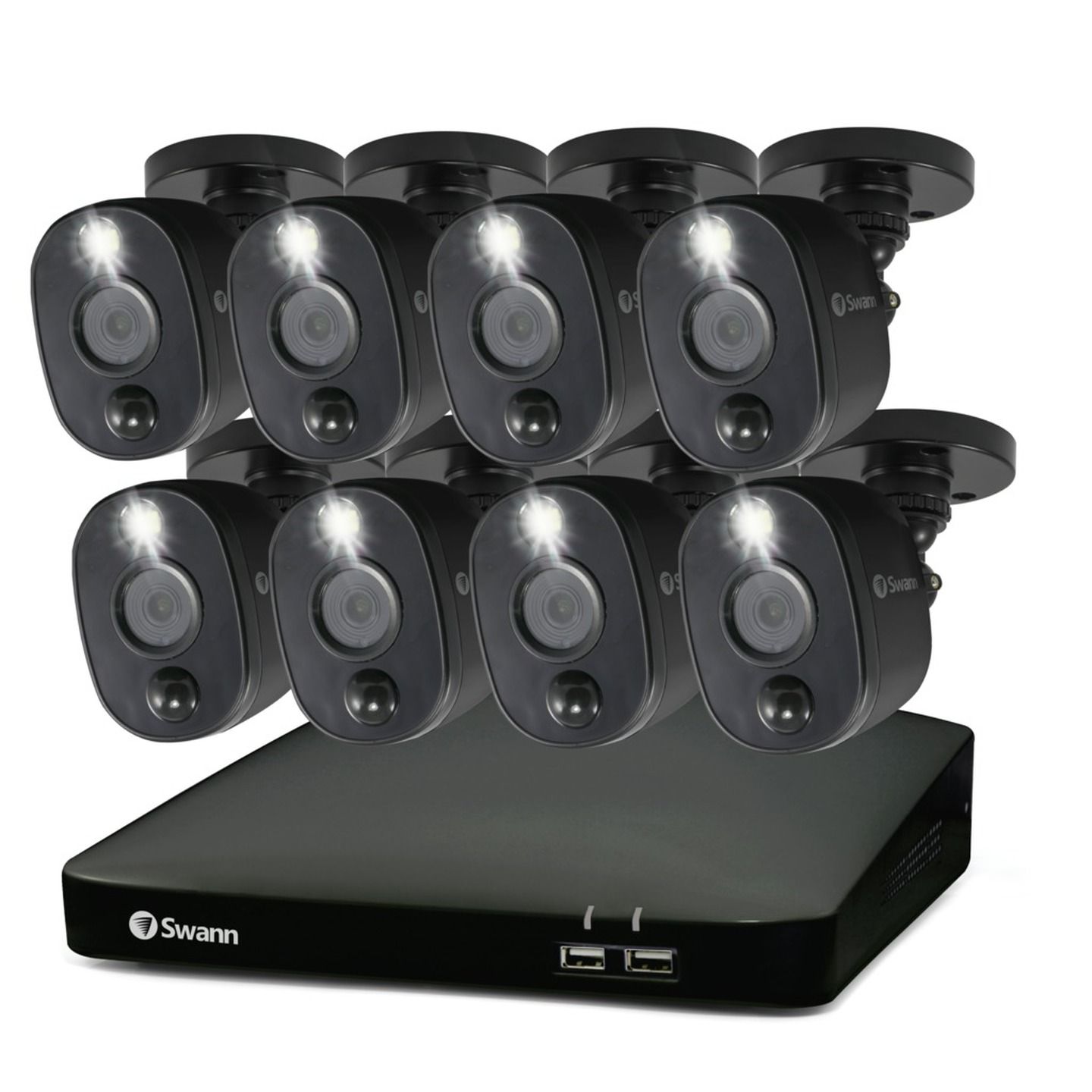 Swann DVR8-4680 1080p / 1TB / 8 x 1080MSFBB Black Sensor Warning Light Analogue CCTV cameras SWDVK-846808WLB-AU