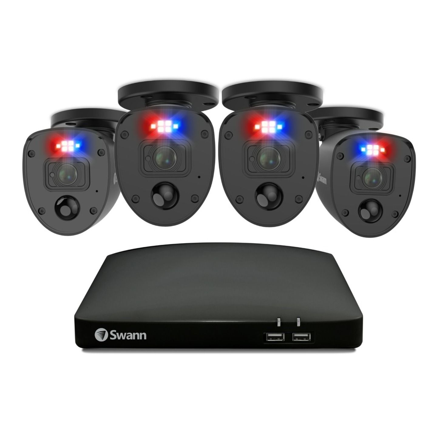 Swann DVR8-4680W 1080p/1TB/4 x PRO-1080SL Enforcer Cam  with Flashing Light /2 x PRO-1080MSD Dome Camera SWDVK-84680W4SL2D-AU