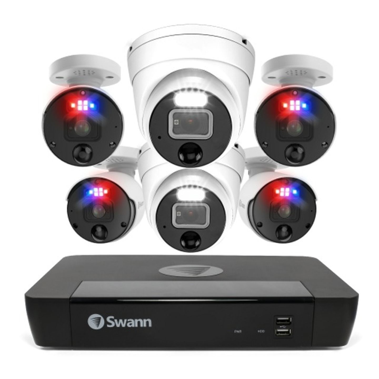 Swann NVR8-8580 / 2TB / 4x NHD-1200BE Bullet Enforcer / 2x NHD-1200D Dome Enforcer Cameras brown box SONVK-890004B2D-AU