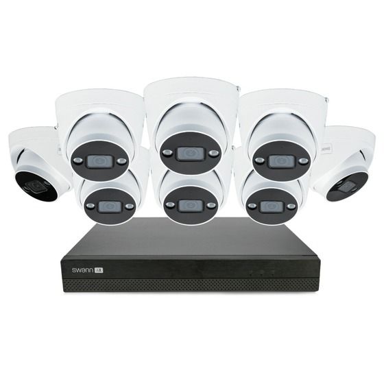 SWANN 16CH 4K NVR Kit – 8x 4K Dome Spot Cameras, IP66 Weatherproof | SWNVK-16ADVANX8D-AU