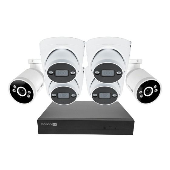 SWANN 8CH 4K NVR Kit – 4x Dome Spot + 2x Bullet Cameras, 1TB HDD, IP66 | SWNVK-8ADVANX4D2B-AU