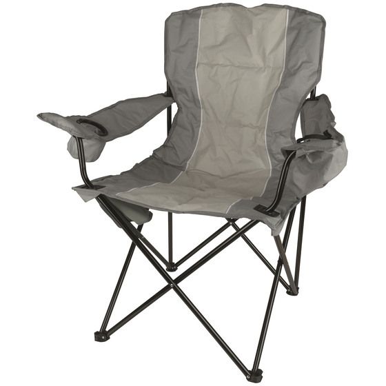 Folding Camping Chair with Armrest Cooler – 150kg Steel Frame, Padded Back, Carry Bag Included