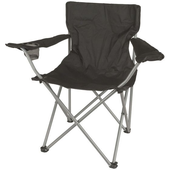 Jaycar Folding Camping Chair – 120kg Steel Frame with Stubbie Holder & Carry Bag