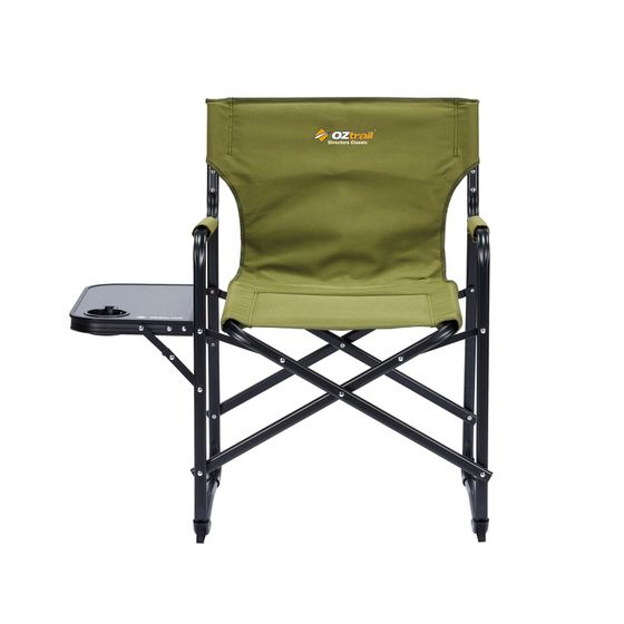 OZTRAIL Directors Classic Chair with Side Table – Steel Frame | JAYCAR