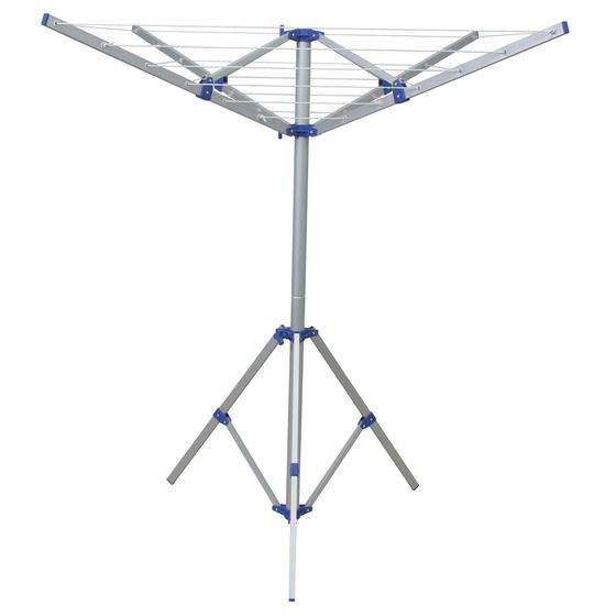 ROVIN Portable Clothes Line | Collapsible 1.4m Aluminium Drying Rack with Ground Pegs & Carry Bag