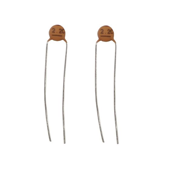 Jaycar 2.2pF 50VDC Ceramic Capacitors – Pack of 2 | Fixed-Value, Non-Polarized