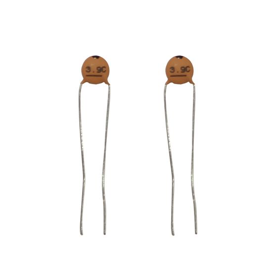 Jaycar 3.9pF 50VDC Ceramic Capacitors – Pack of 2 | Fixed-Value, Non-Polarized