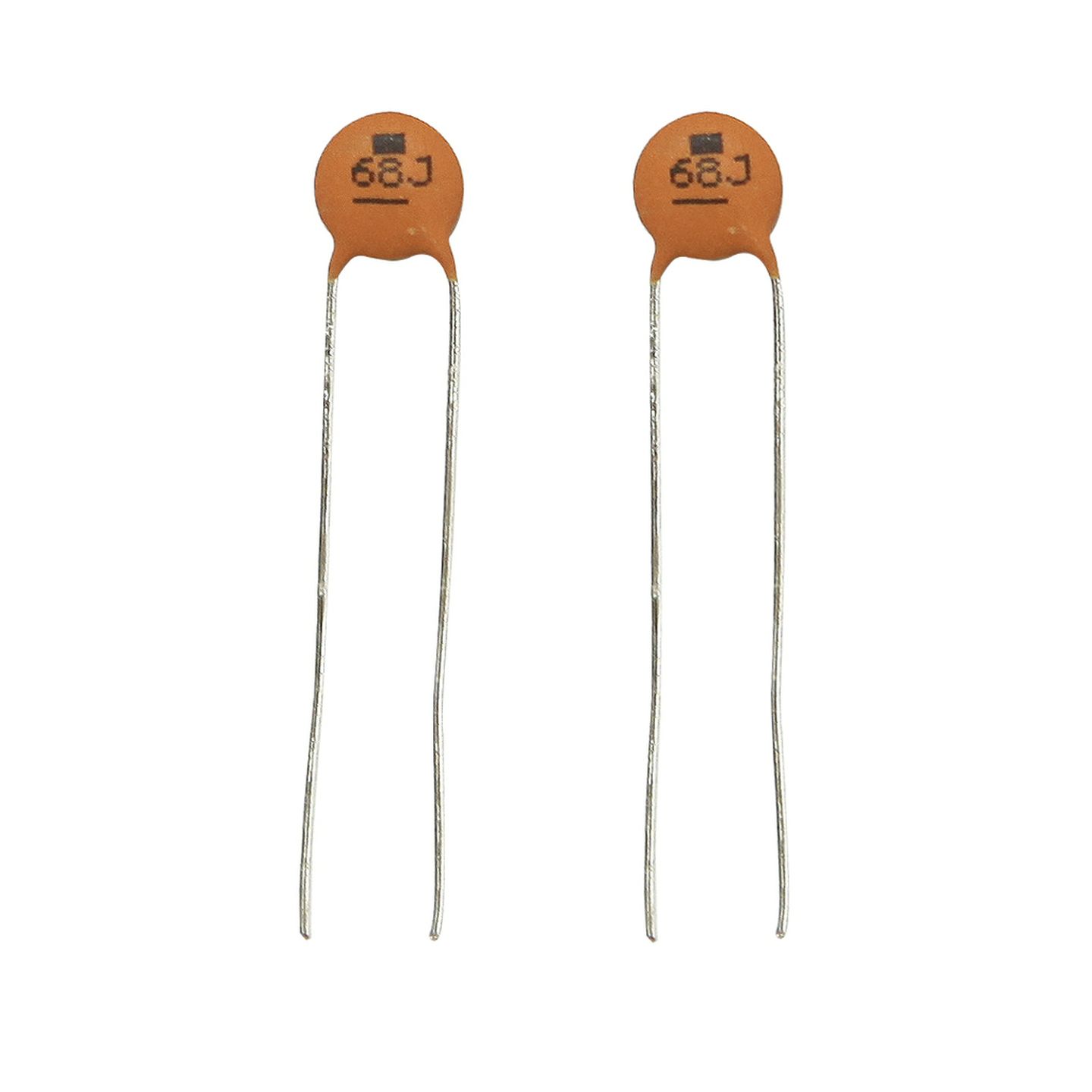 68pF 50VDC Ceramic Capacitors - Pack of 2