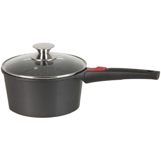 Jaycar Induction Saucepan 20cm – Detachable Handle, Glass Lid, Heat Safety Indicator