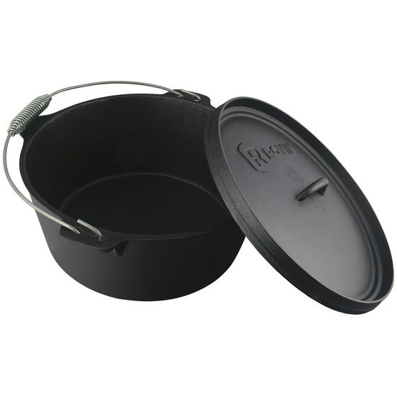 Jaycar 8 Quart (7.6L) Cast Iron Camp Oven – Pre-Seasoned, Concave Lid, Lifetime Guarantee