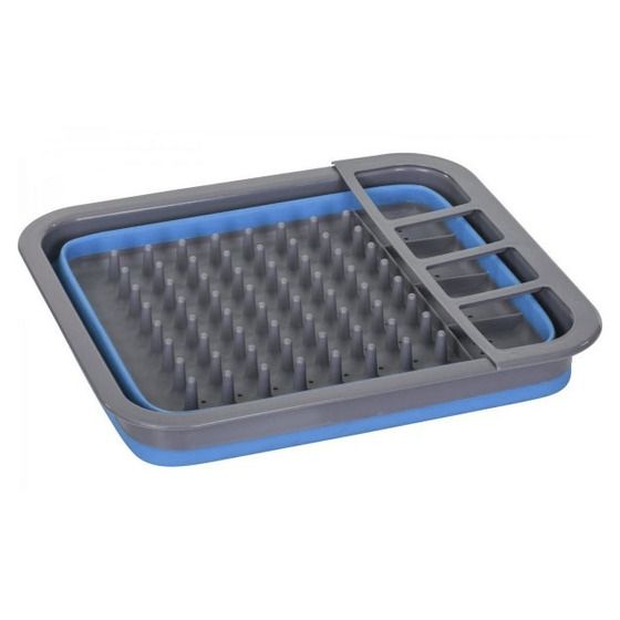 Jaycar Collapsible Dish Drainer – Foldable Tray with Cutlery Holder for RV, Boat or Caravan