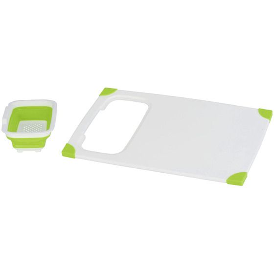 Food-Grade Cutting Board with Pop-Up Colander – 370 x 230mm